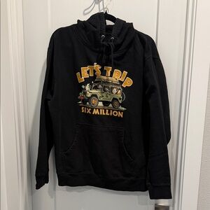 H&M Black Hoodie with Adventure Graphic